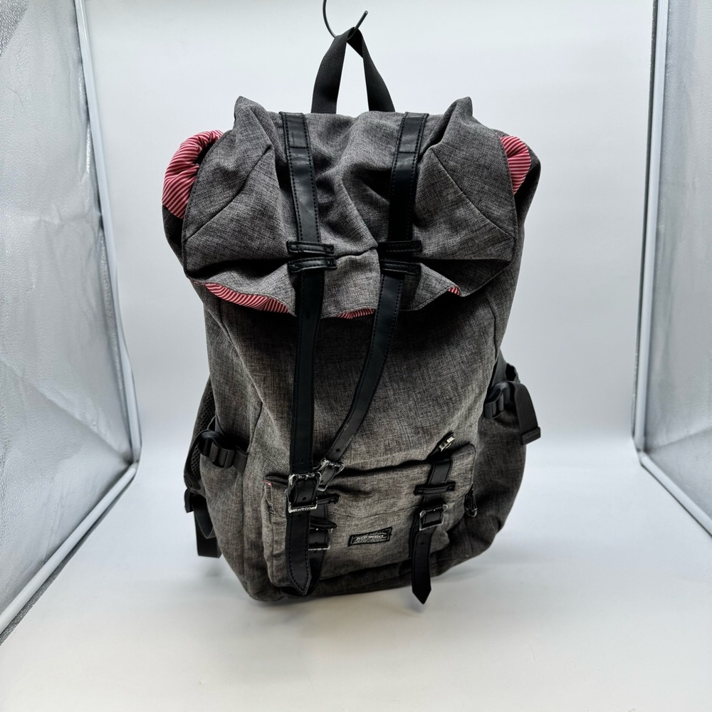 Urban Explorer Gray Backpack with Red Accents